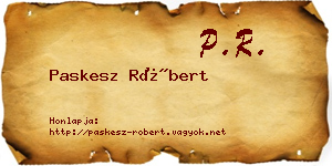 Paskesz Róbert névjegykártya